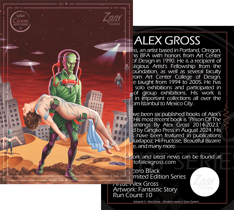 Zaar Cicero Limited Edition Artist Series Electric Guitar - Alex Gross - Fantastic Story